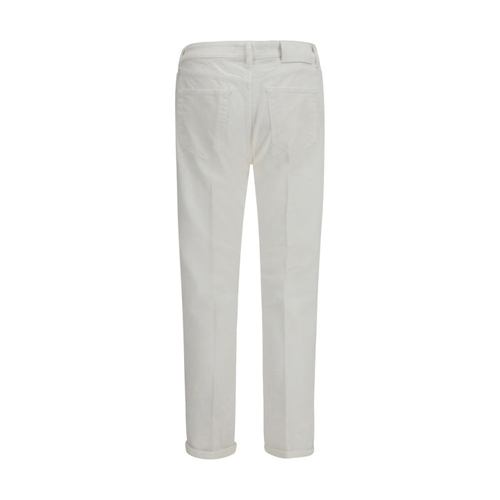 PT Torino White Cotton Slim Fit Jeans