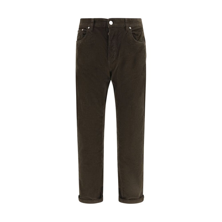 PT Torino Brown Cotton Casual Pants
