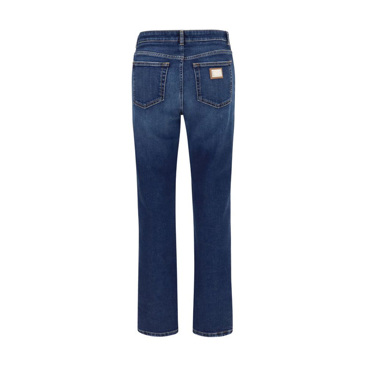 Dolce & Gabbana Blue Cotton Straight-Leg Jeans