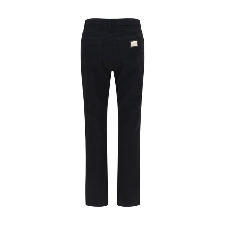 Dolce & Gabbana Black Cotton Straight-Leg Jeans