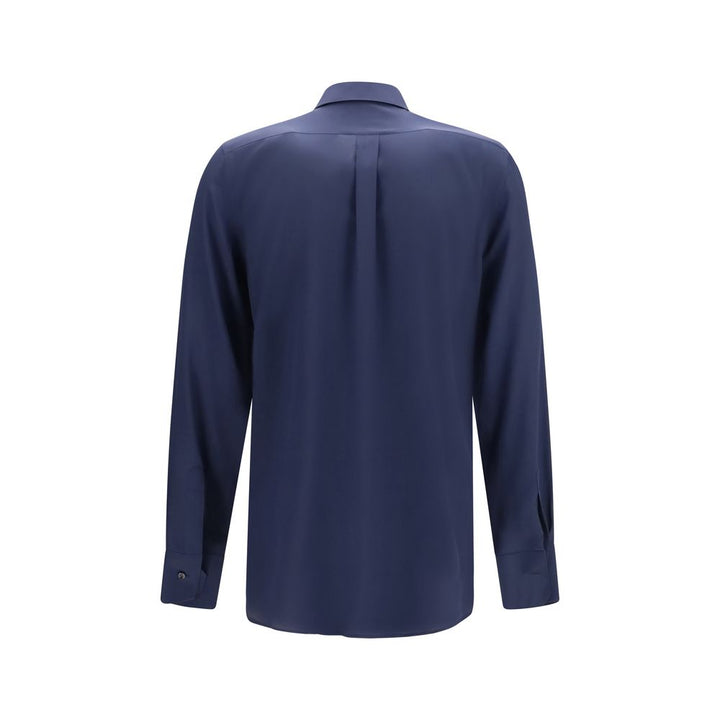 Dolce & Gabbana Blue Silk Dress Shirt
