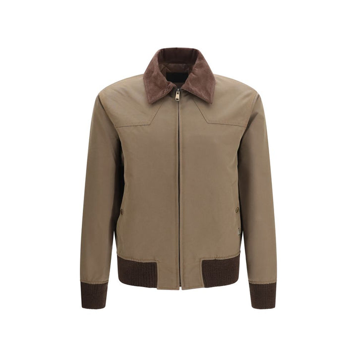 Prada Brown Cotton Full-Length Jacket