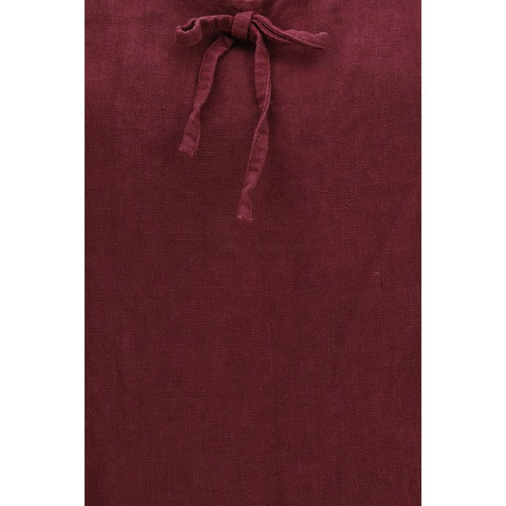 Miu Miu Bordeaux Linen Casual Dress