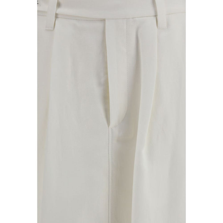 Brunello Cucinelli White Viscose Long Skirt