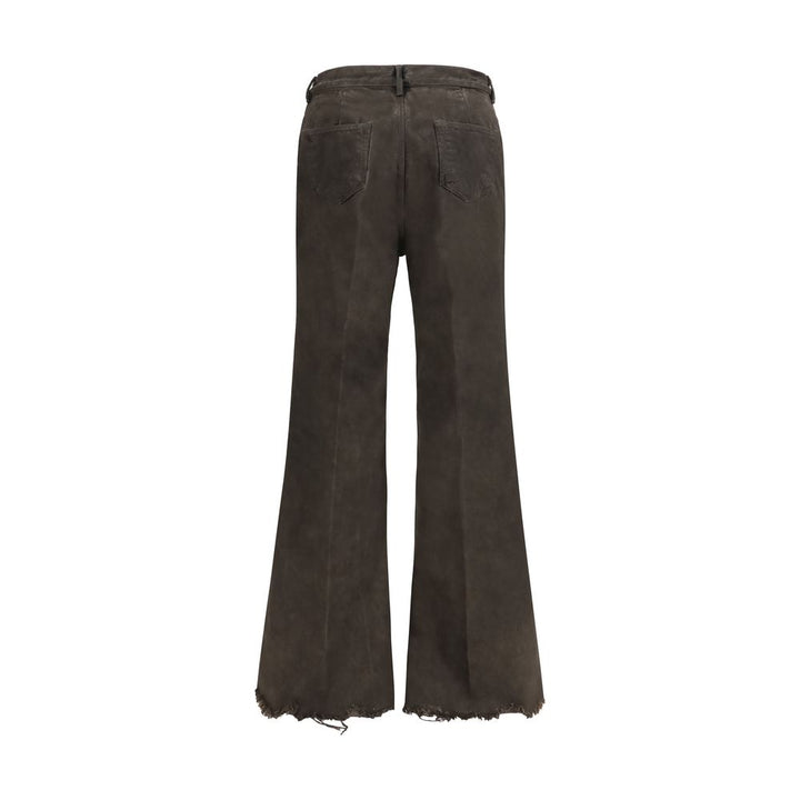 Rick Owens Bicolor Cotton Flared Jeans