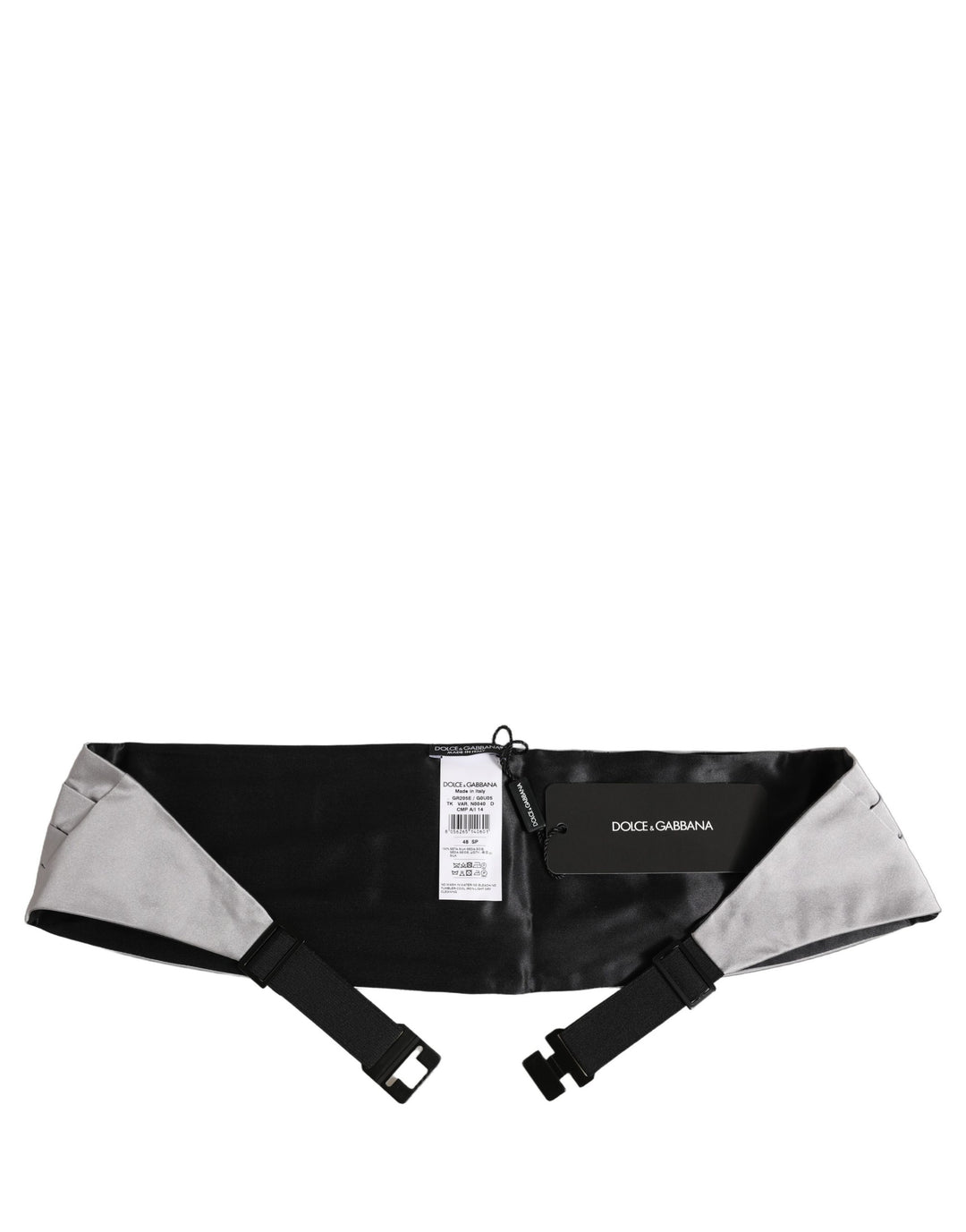 Dolce & Gabbana Gray Men 100% Silk Belt Waist Cummerbund