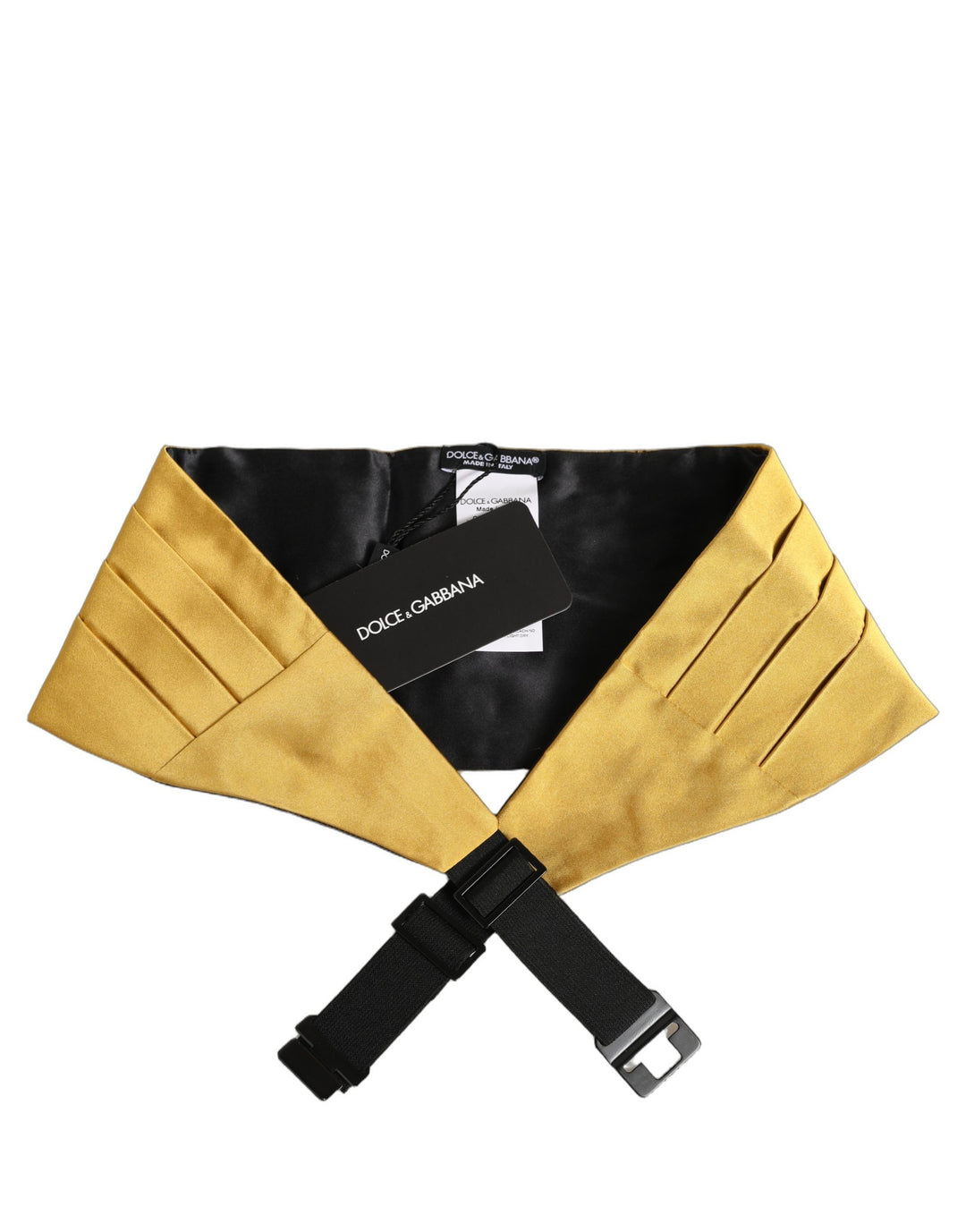 Dolce & Gabbana Gold Men 100% Silk Belt Waist Cummerbund