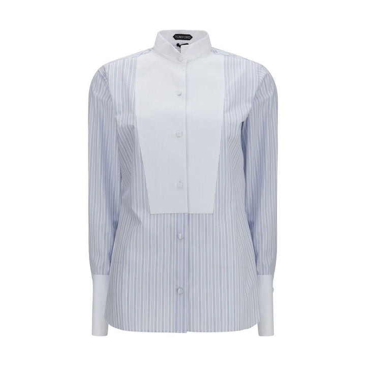 Tom Ford Blue Cotton Pattern Shirt