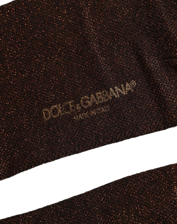 Dolce & Gabbana Men Brown Viscose Over The Calf Accessory Socks