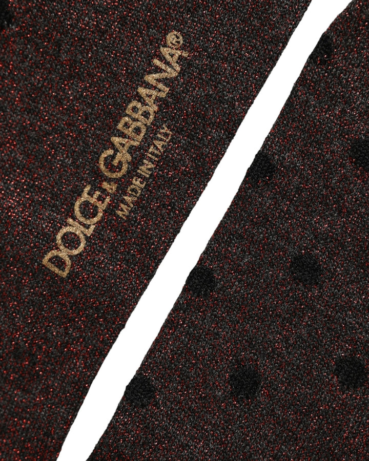 Dolce & Gabbana Brown Polka Dot Over The Calf Accessory Socks