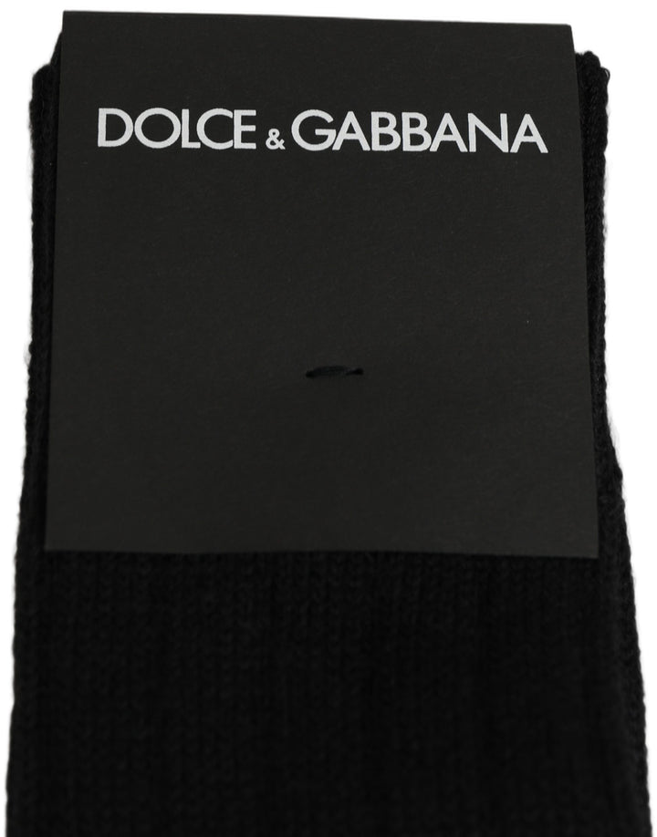 Dolce & Gabbana Black DG Logo Print Over The Calf Accessory Socks