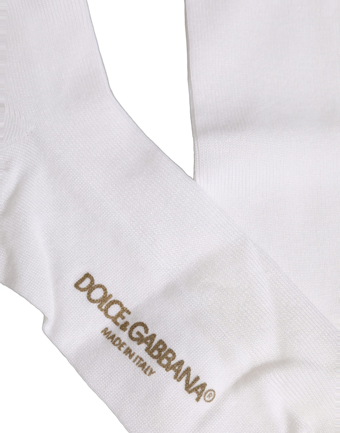 Dolce & Gabbana Men White Viscose Over The Calf Accessory Socks
