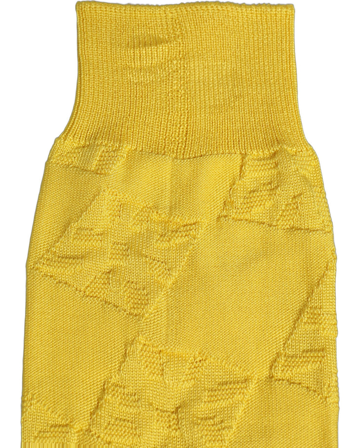 Dolce & Gabbana Men Yellow 100% Silk Mid Calf Accessory Socks