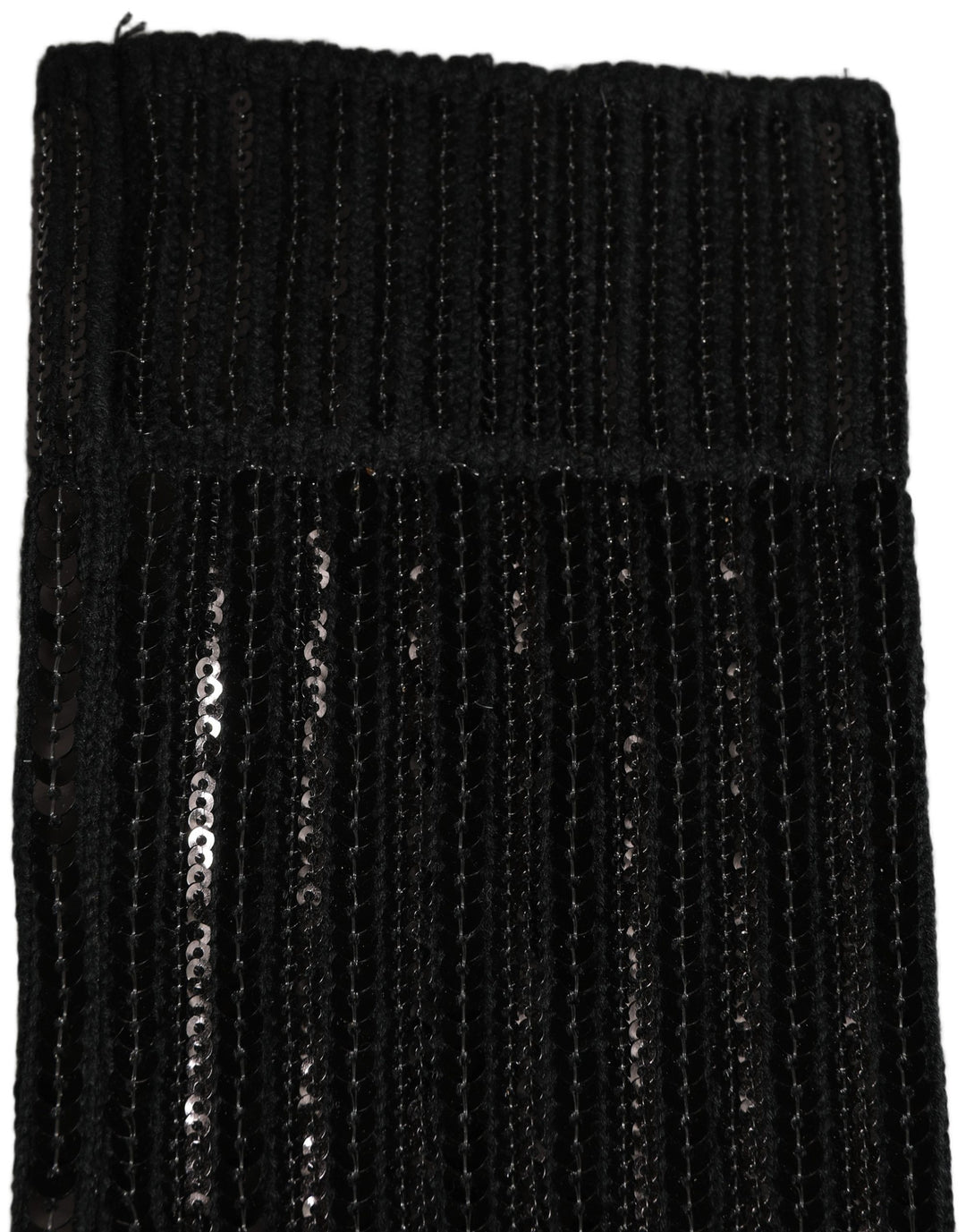Dolce & Gabbana Black Sequin Cotton Knit Mid Calf Accessory Socks