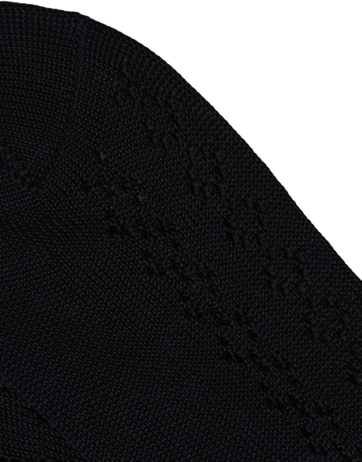 Dolce & Gabbana Dark Blue Cotton Knit Mid Calf Accessory Socks