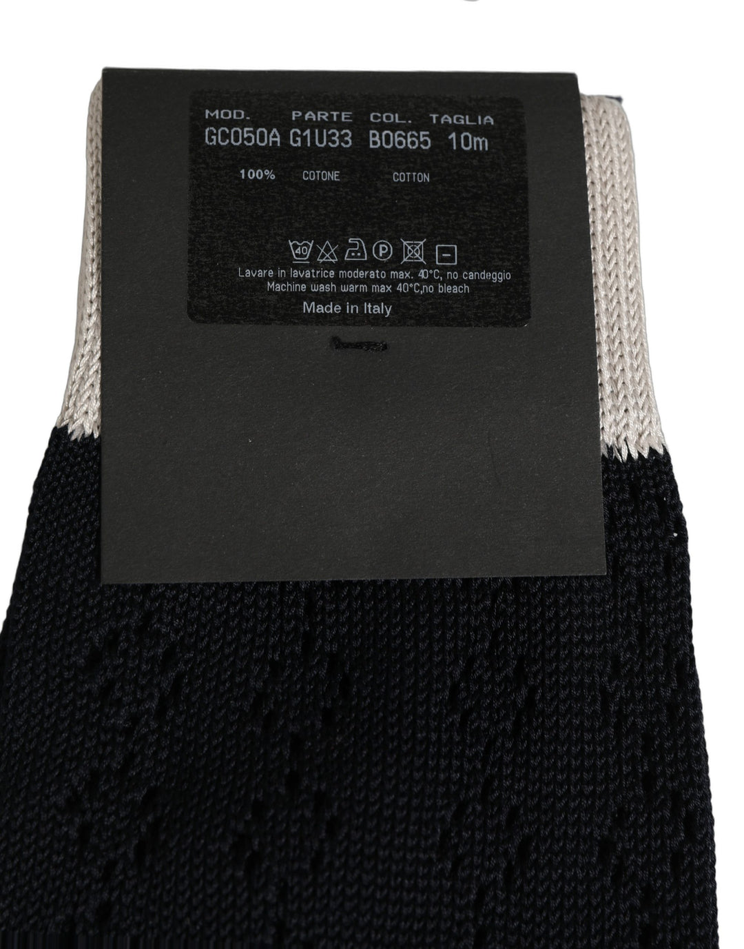 Dolce & Gabbana Dark Blue Cotton Knit Mid Calf Accessory Socks