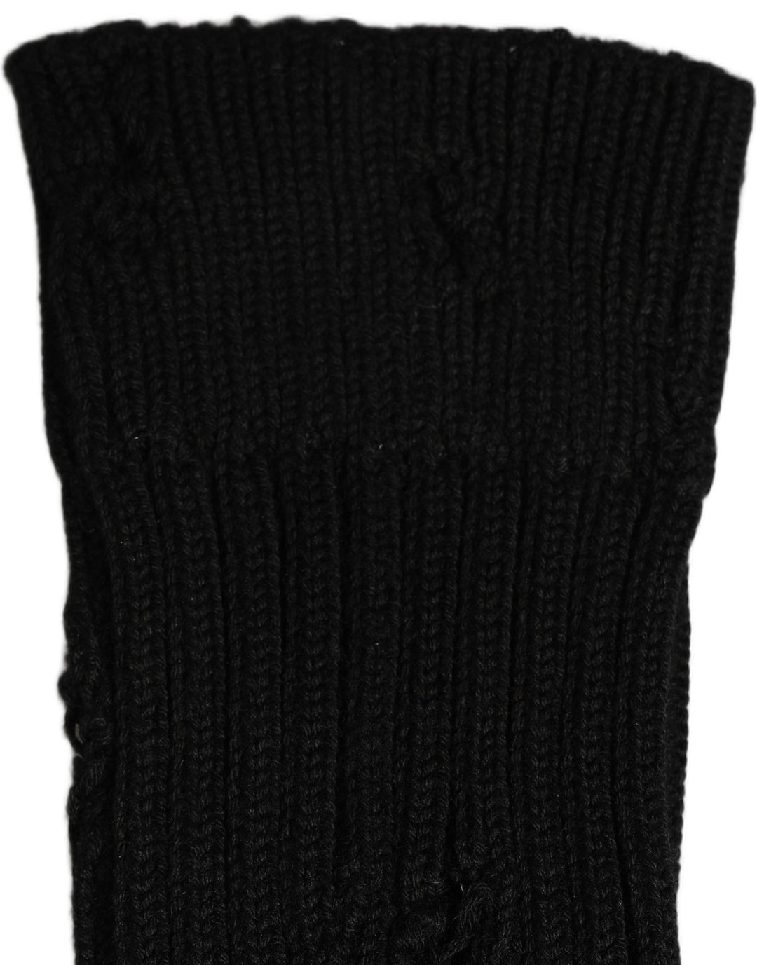Dolce & Gabbana Men Black Cotton Distressed Mid Calf Accessory Socks