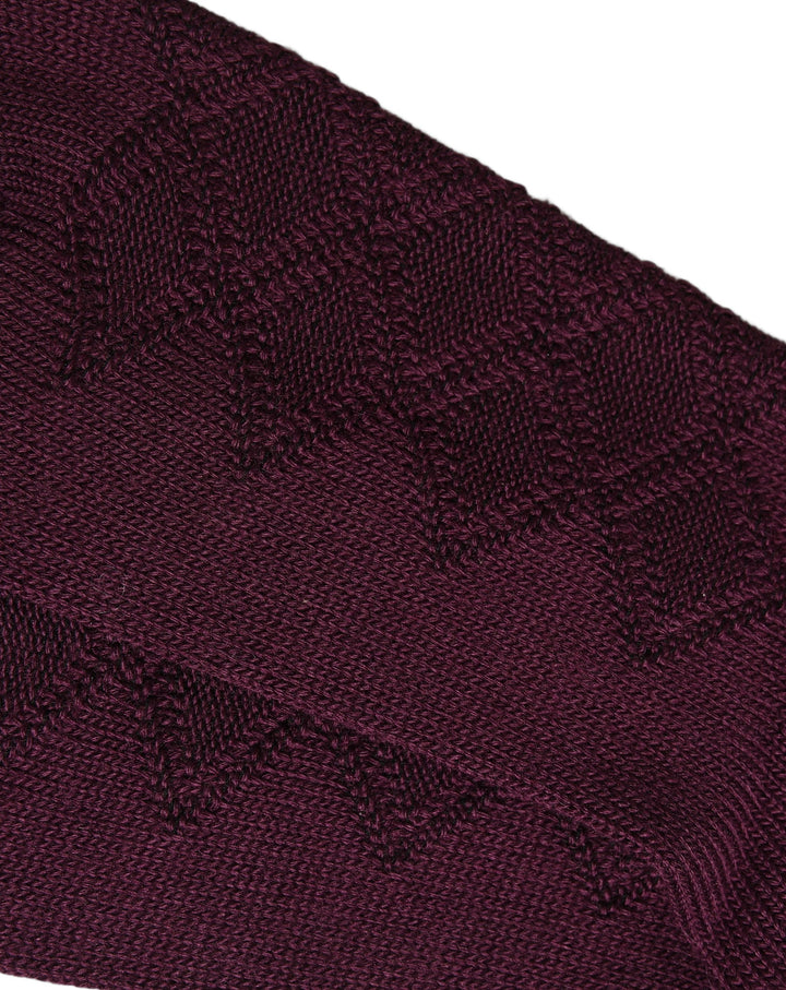 Dolce & Gabbana Burgundy Wool Crest Logo Knee High Accessory Socks