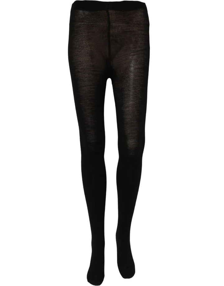 Dolce & Gabbana Black Wool Stretch Tights Stocking Accessory Socks