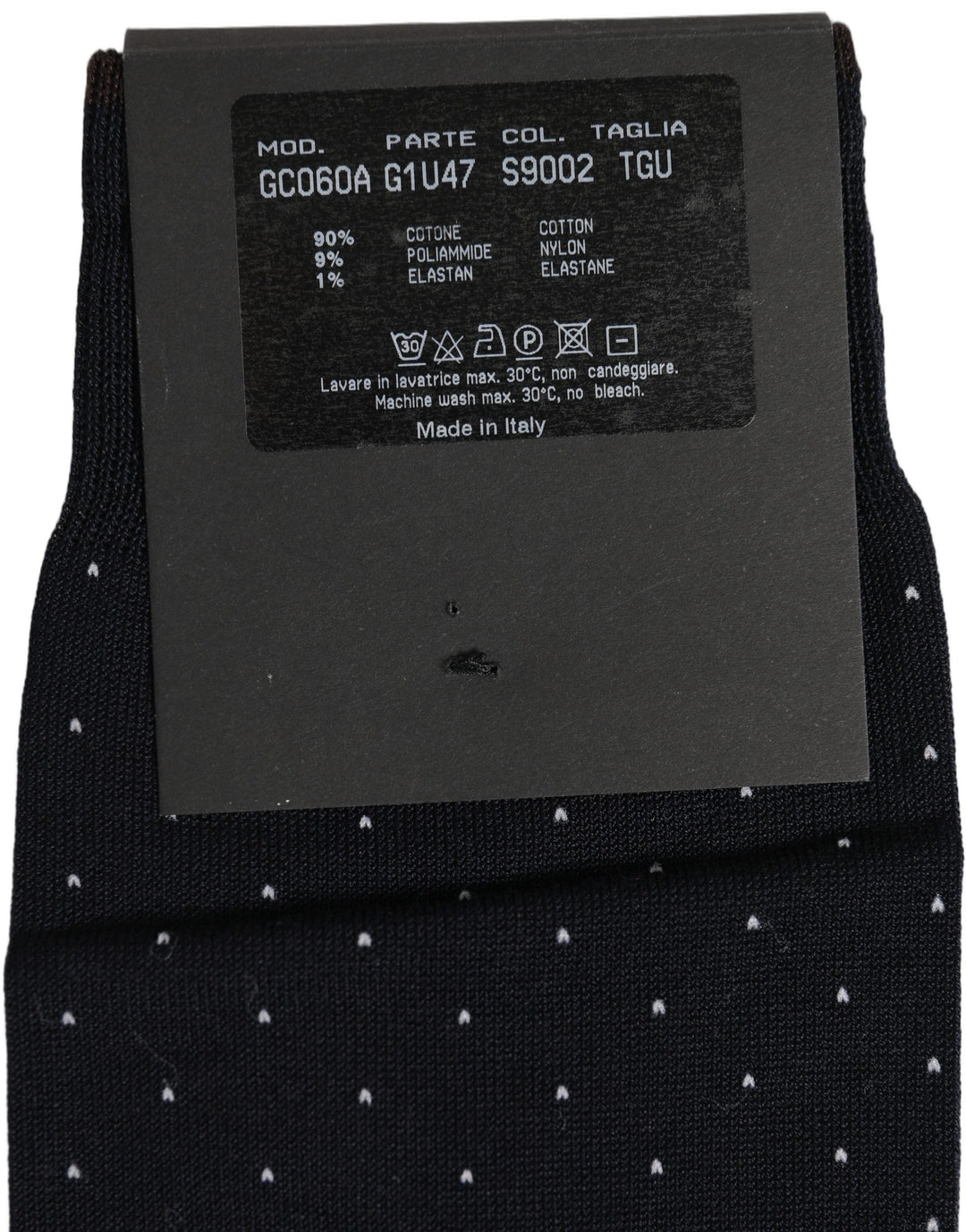 Dolce & Gabbana Men Black Cotton Polka Dot Over The Calf Socks