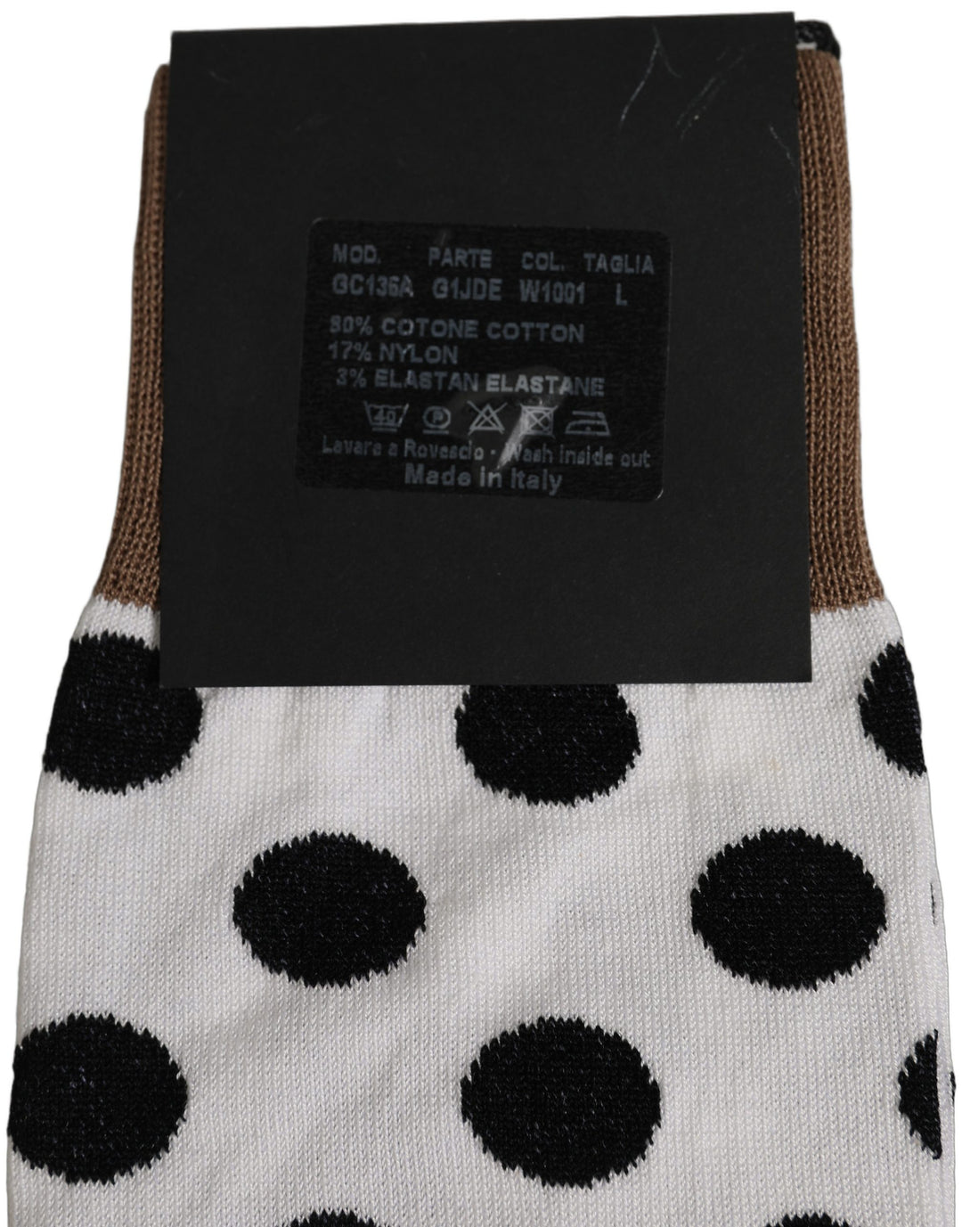 Dolce & Gabbana White Polka Dot Over The Calf Accessory Socks