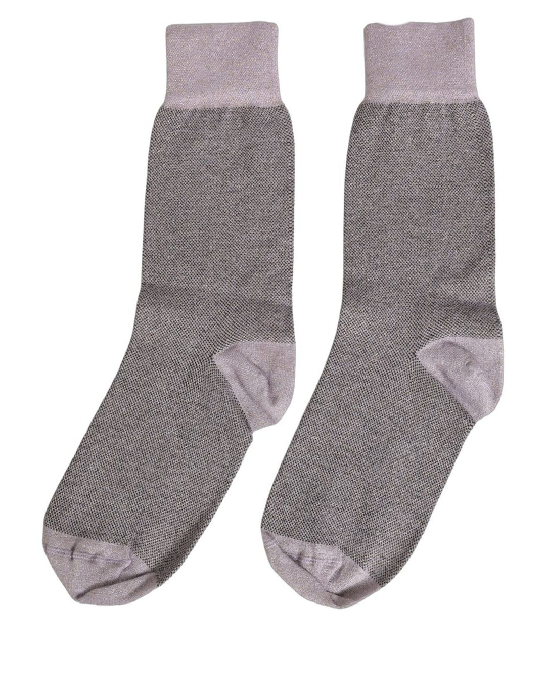 Dolce & Gabbana Charcoal Grey Logo Mid Calf Women Accessory Socks
