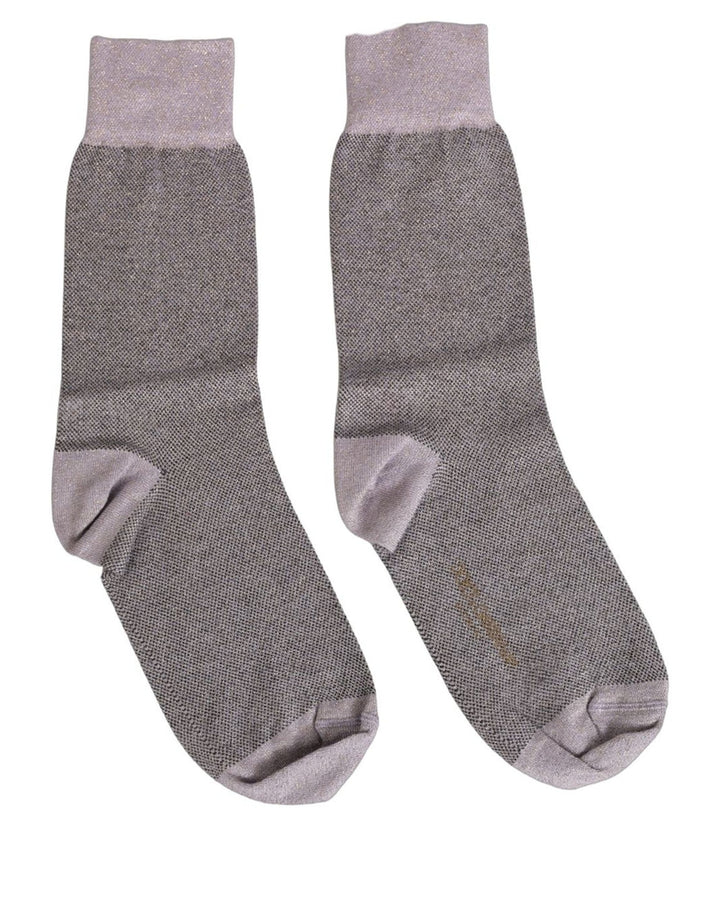 Dolce & Gabbana Charcoal Grey Logo Mid Calf Women Accessory Socks