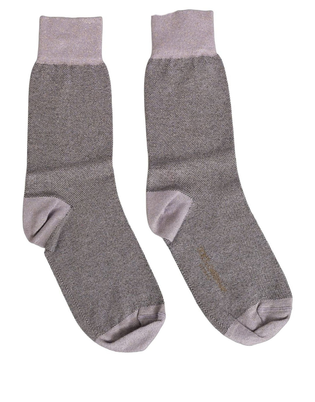 Dolce & Gabbana Charcoal Grey Logo Mid Calf Women Accessory Socks