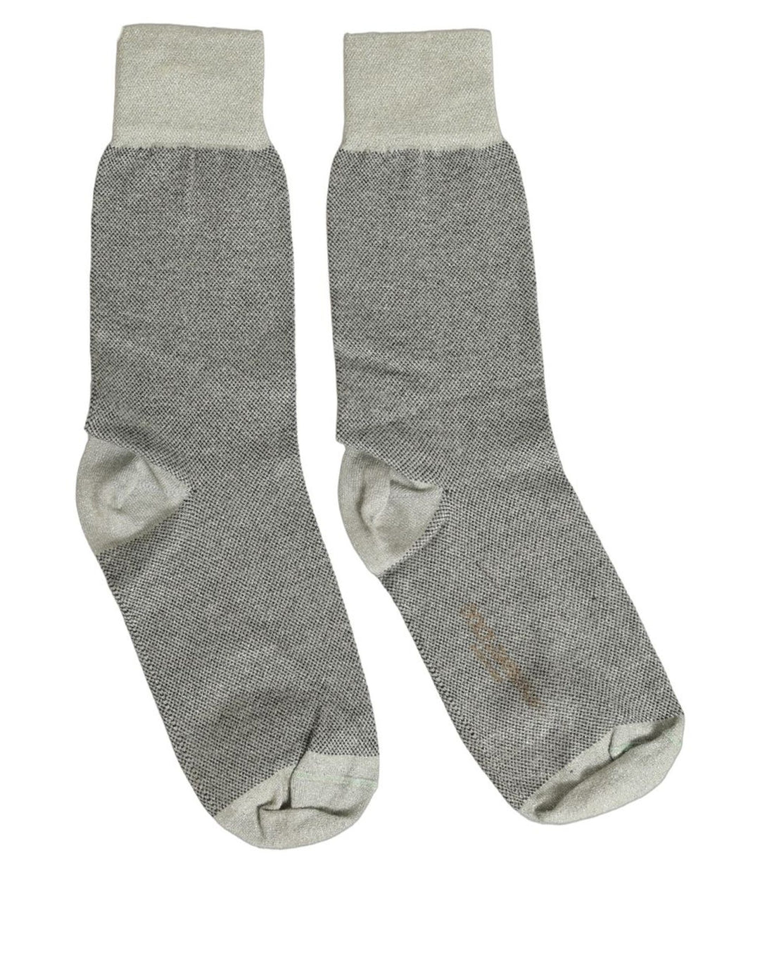 Dolce & Gabbana Charcoal Grey Logo Mid Calf Women Accessory Socks