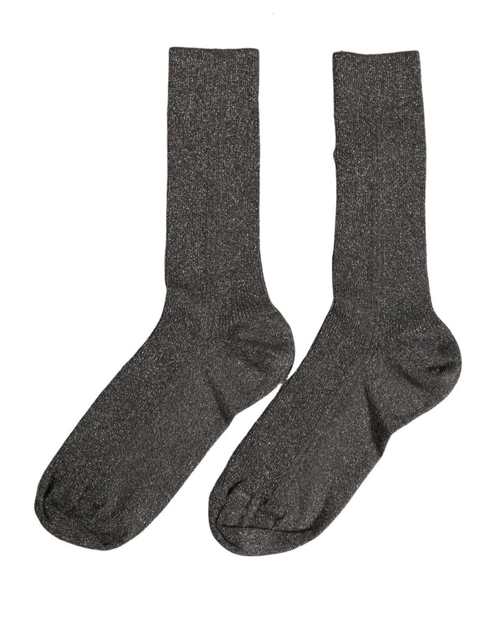 Dolce & Gabbana Dark Gray Viscose Logo Mid Calf Accessory Socks