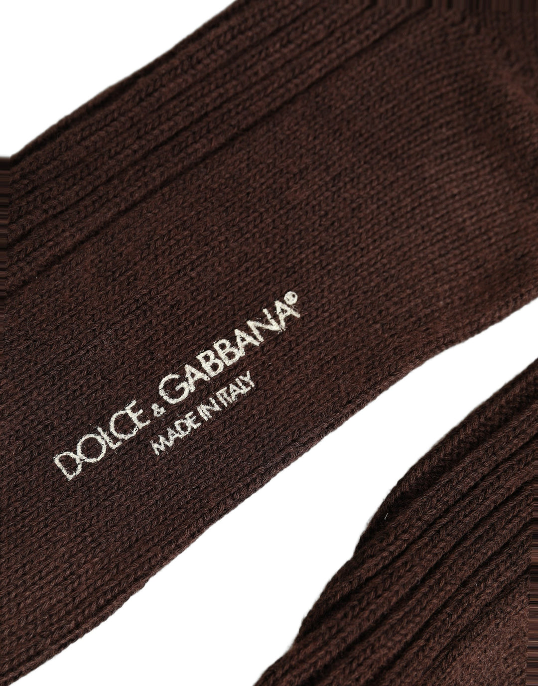 Dolce & Gabbana Dark Brown Wool DG Logo Mid Calf Accessory Socks