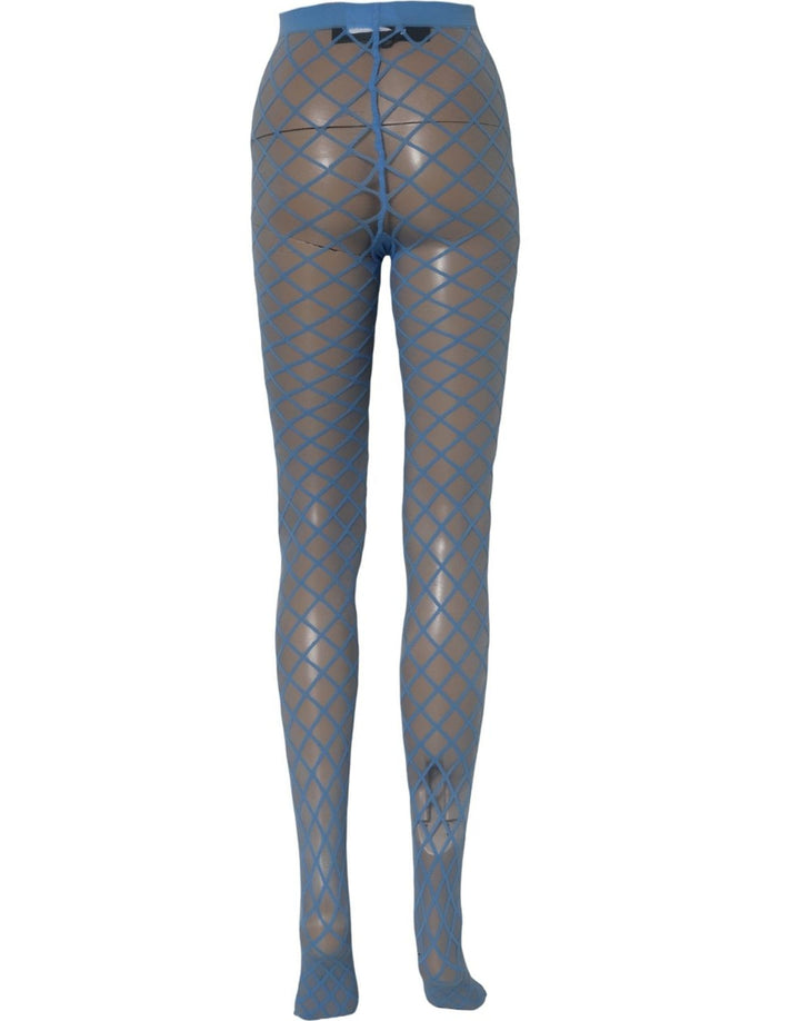 Dolce & Gabbana Light Blue Nylon Fishnet Pantyhose Stockings Socks