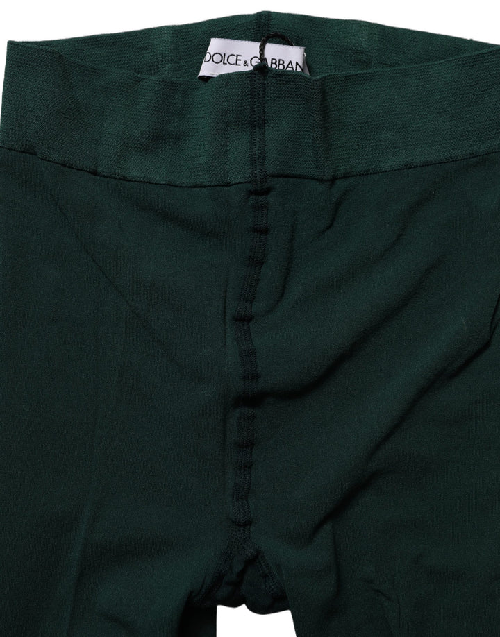 Dolce & Gabbana Dark Green Nylon Tights Stocking Pantyhose Socks