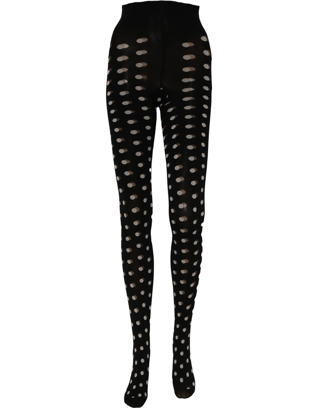 Dolce & Gabbana Black Polka Dot Fishnet Pantyhose Stockings Socks
