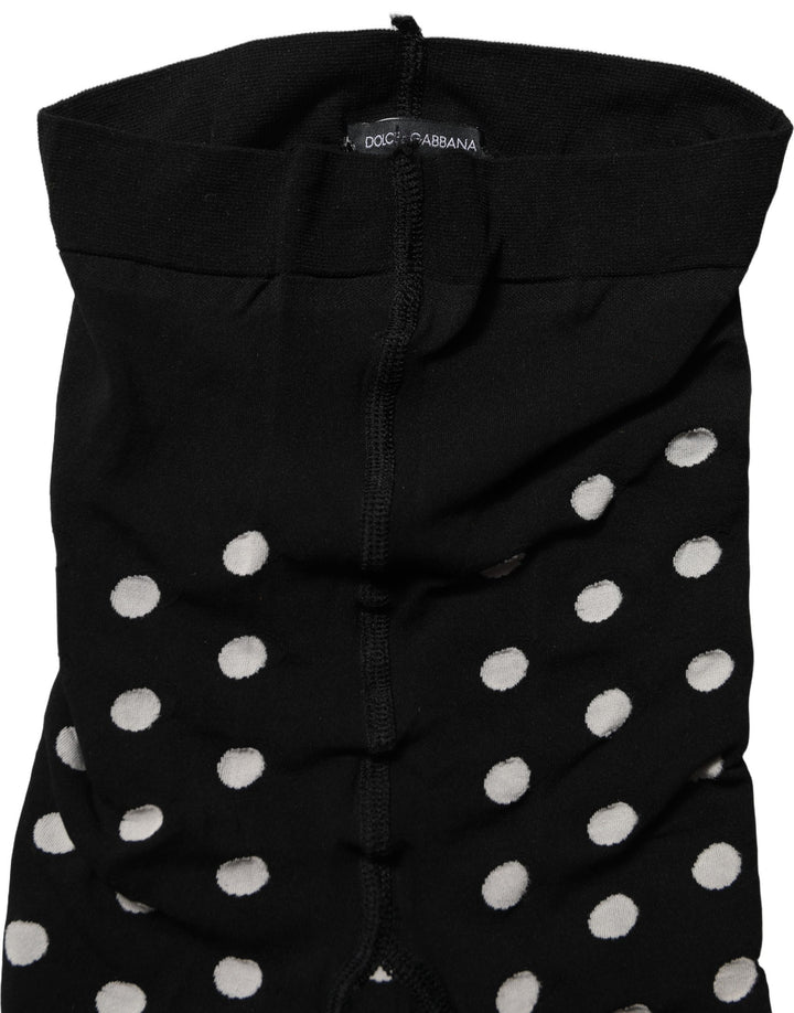 Dolce & Gabbana Black Polka Dot Fishnet Pantyhose Stockings Socks