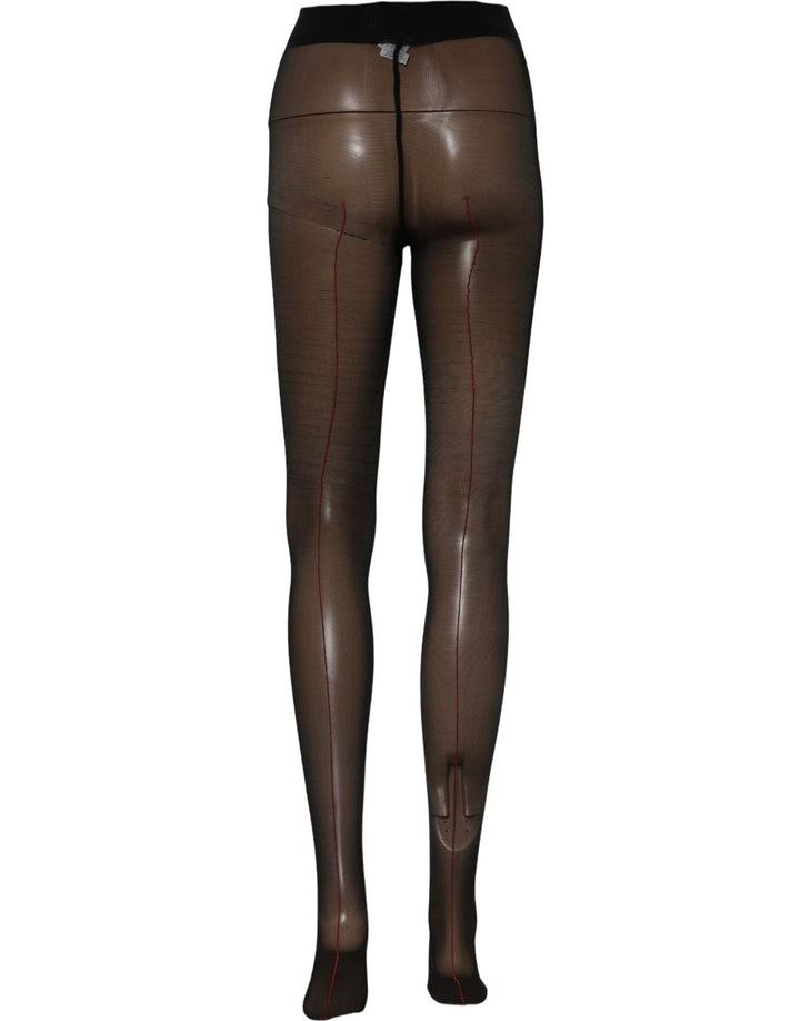 Dolce & Gabbana Black Nylon Tights Stocking Pantyhose Socks