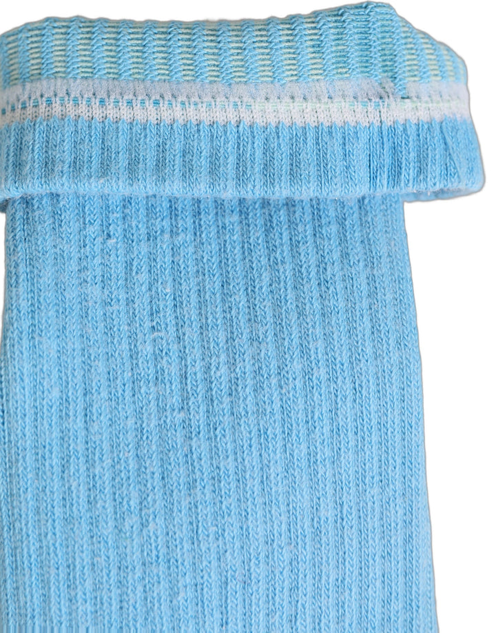 Dolce & Gabbana Light Blue Cotton Ribbed Mid Calf Accessory Socks