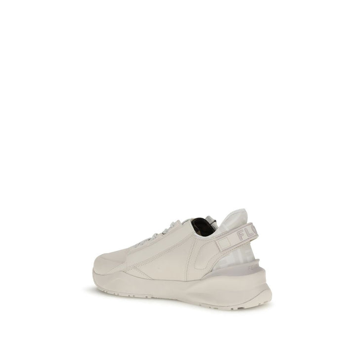 Fendi White Calf Leather Bos Taurus Athletic Sneakers