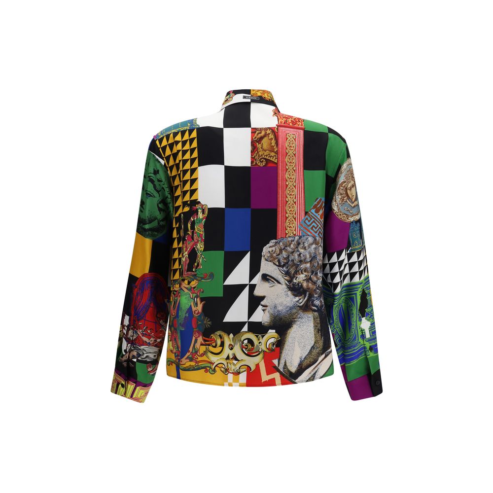 Versace Multicolor Silk Pattern Shirt