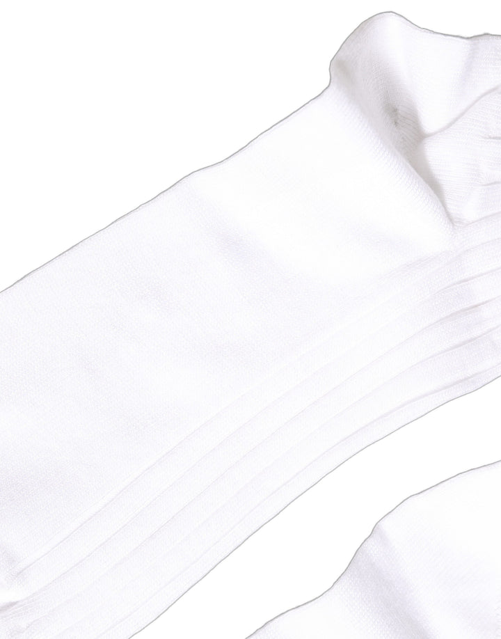 Dolce & Gabbana White Cotton Ribbed Logo Over The Calf Women Socks