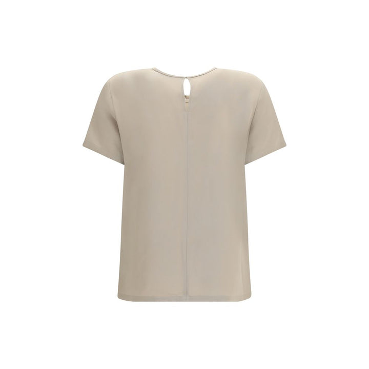 Max Mara Beige Silk T-Shirt