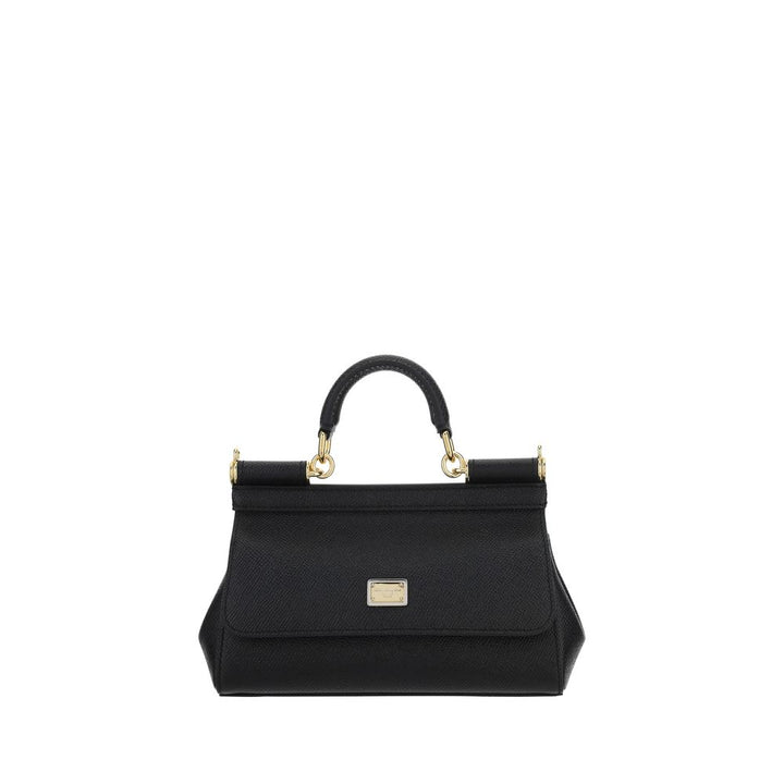 Dolce & Gabbana Black Calf Leather Bos Taurus Handbag