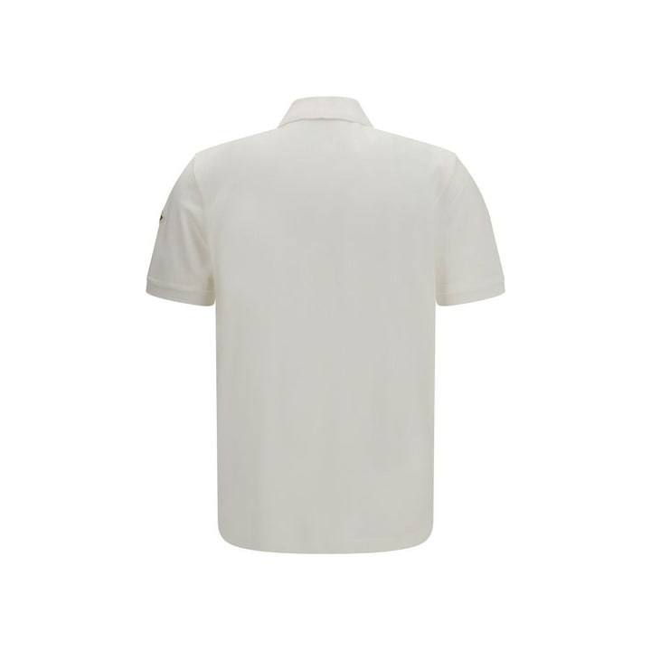 Moncler White Cotton Polo Shirt
