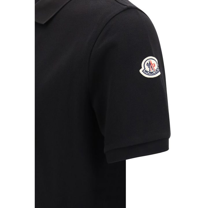 Moncler Black Cotton Polo Shirt