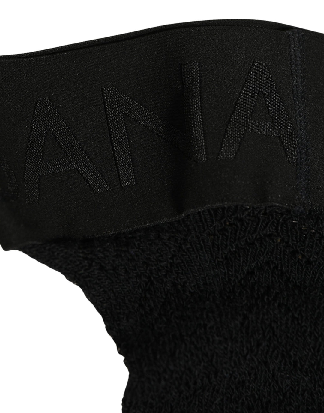 Dolce & Gabbana Black Wool Logo Calf Long Women Accessory Socks