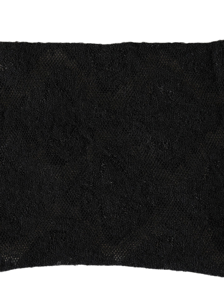 Dolce & Gabbana Black Floral Nylon Stretch Mid Calf Socks