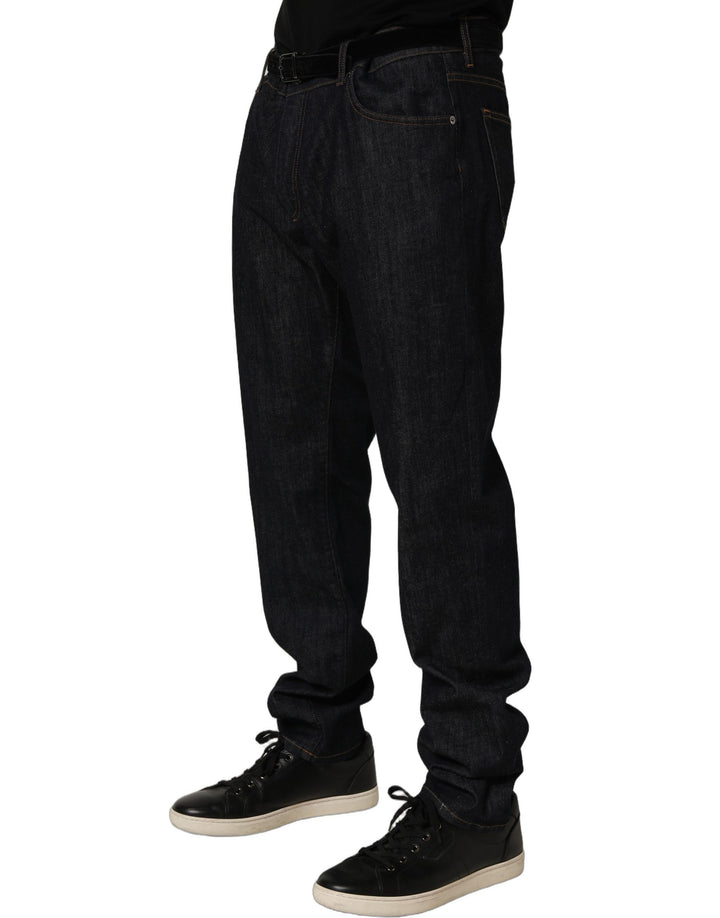 Dolce & Gabbana Dark Gray Cotton Slim Fit Men Denim Jeans