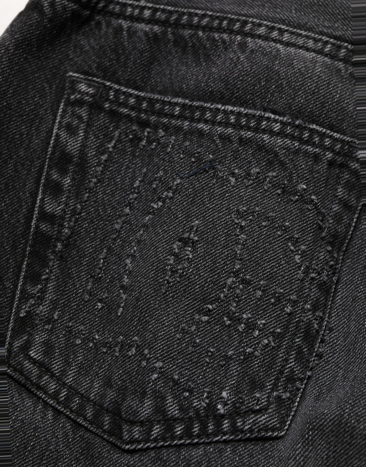 Dolce & Gabbana Dark Gray Cotton WideLeg Oversize Denim Jeans