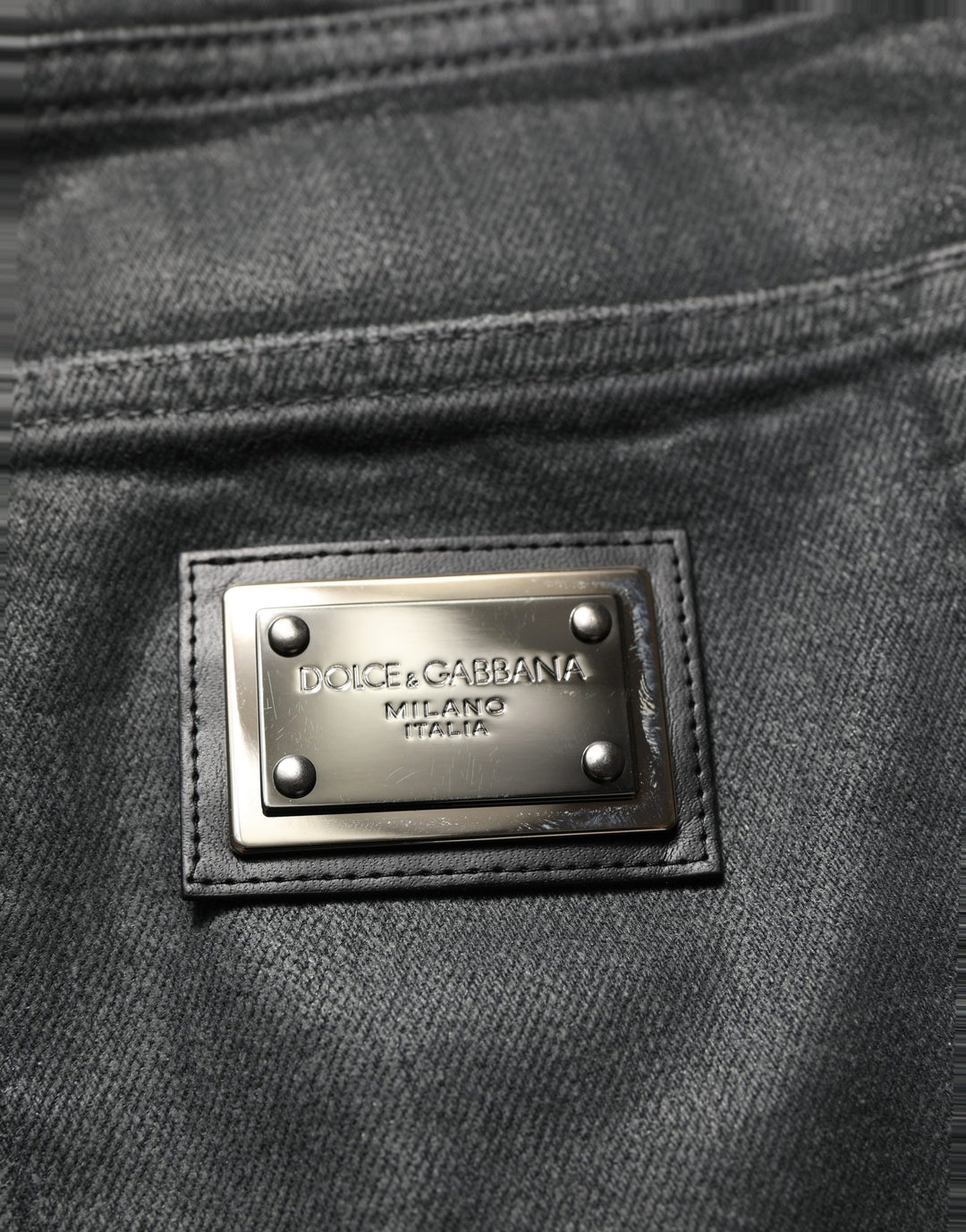 Dolce & Gabbana Dark Gray Cotton Loose Fit Men Denim Jeans
