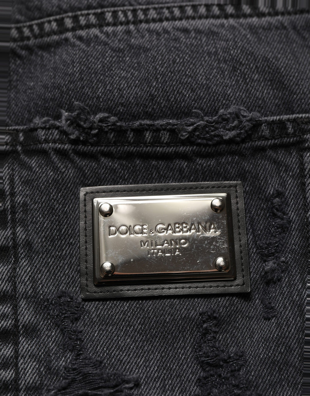 Dolce & Gabbana Dark Gray Cotton Ripped Men Denim Jeans
